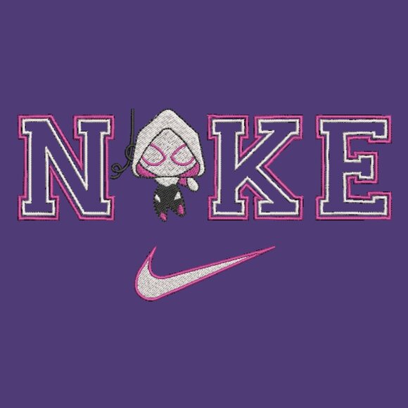 Nike Chibi Ghost Spider Woman Embroidered Adult Unisex Crewneck Sweatshirt Gwen - Picture 4 of 9